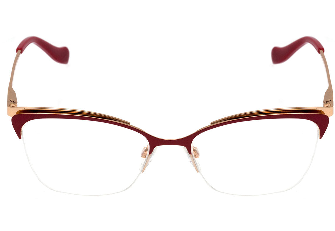 Óculos de Grau Ana Hickmann AH 1354 07A Vermelho e Dourado Brilho - 52 mm