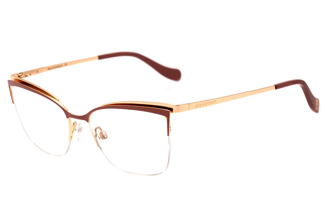 Ana Hickmann AH 1357 04A Bege Fosco e Dourado Brilho - Lente 5,4 cm 01B Rosê Fosco E Dourado Brilho Lente 5,6 Cm