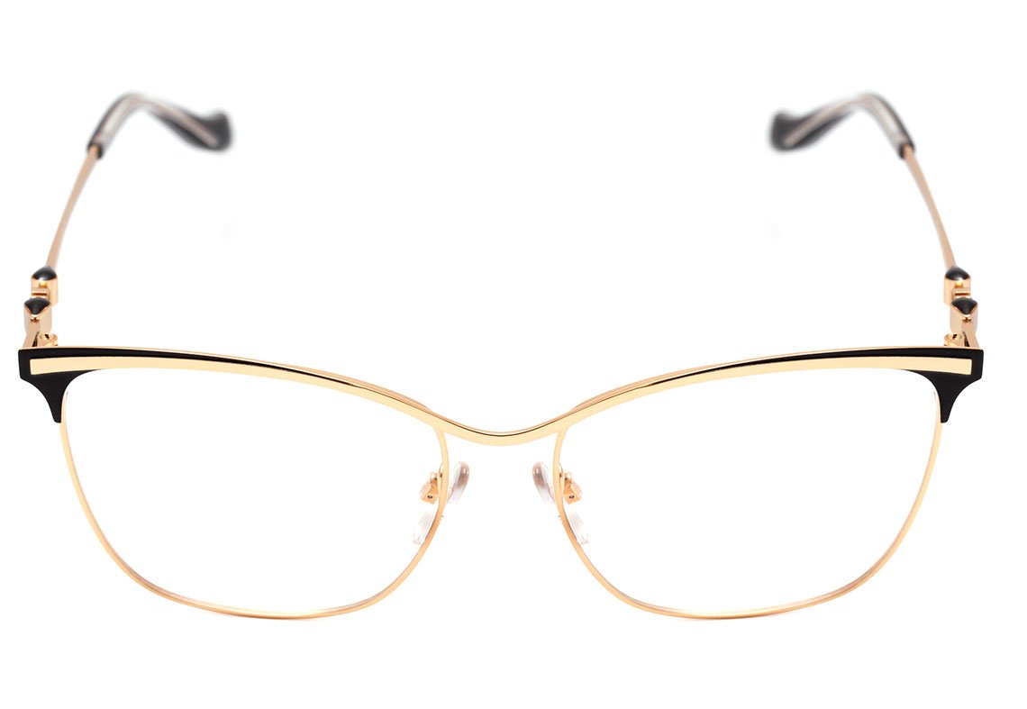 Óculos de Grau Ana Hickmann AH 1361 01A Marrom e Dourado Brilho - 54 mm 09A Preto E Dourado Brilho 54 mm