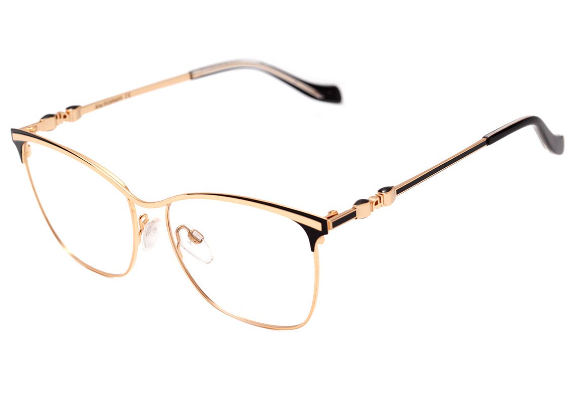 Óculos de Grau Ana Hickmann AH 1361 01A Marrom e Dourado Brilho - 54 mm 09A Preto E Dourado Brilho 54 mm