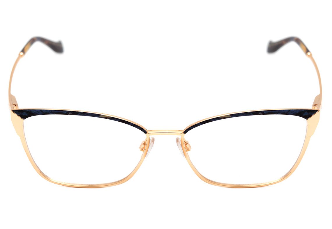 Óculos de Grau Ana Hickmann AH 1366 07A Vermelho e Dourado Brilho - 54 mm 06A Azul E Dourado Brilho 54 mm