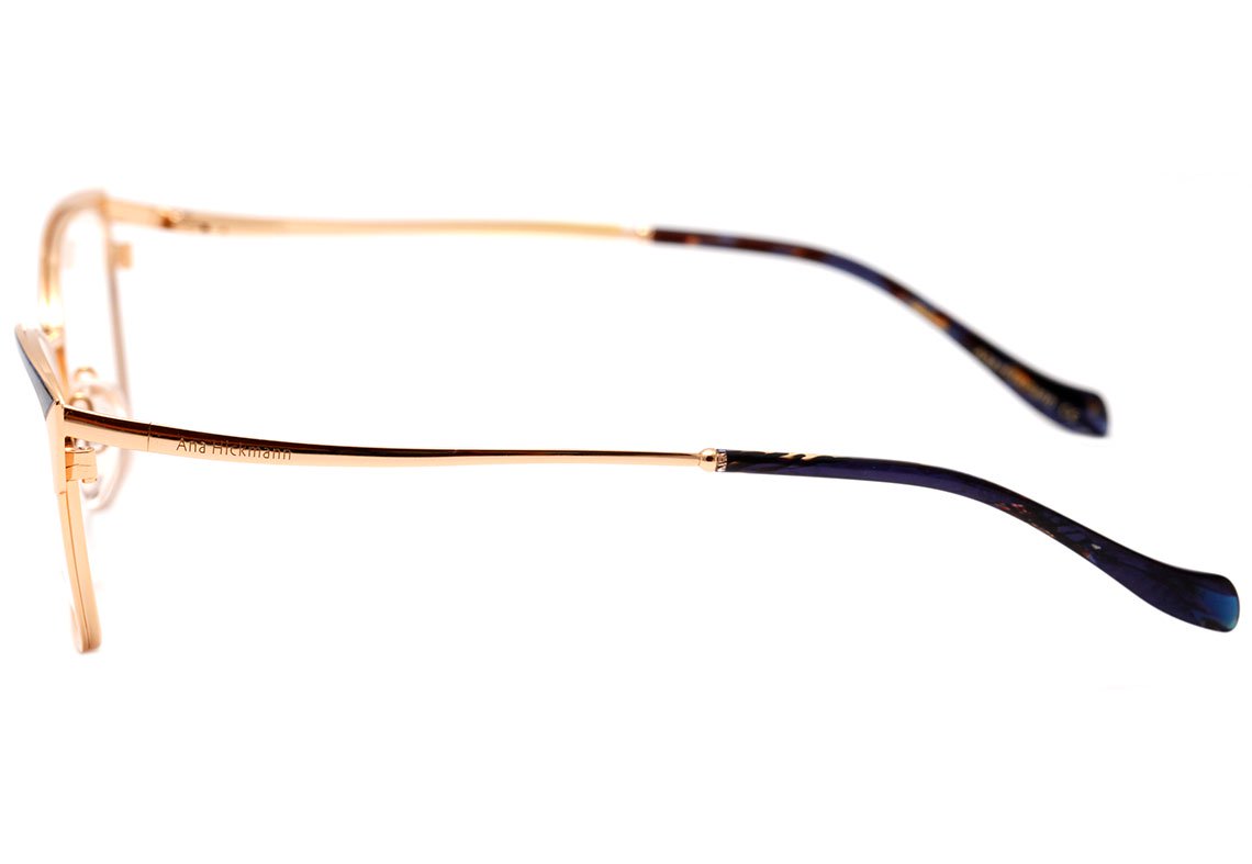 Óculos de Grau Ana Hickmann AH 1366 07A Vermelho e Dourado Brilho - 54 mm 06A Azul E Dourado Brilho 54 mm