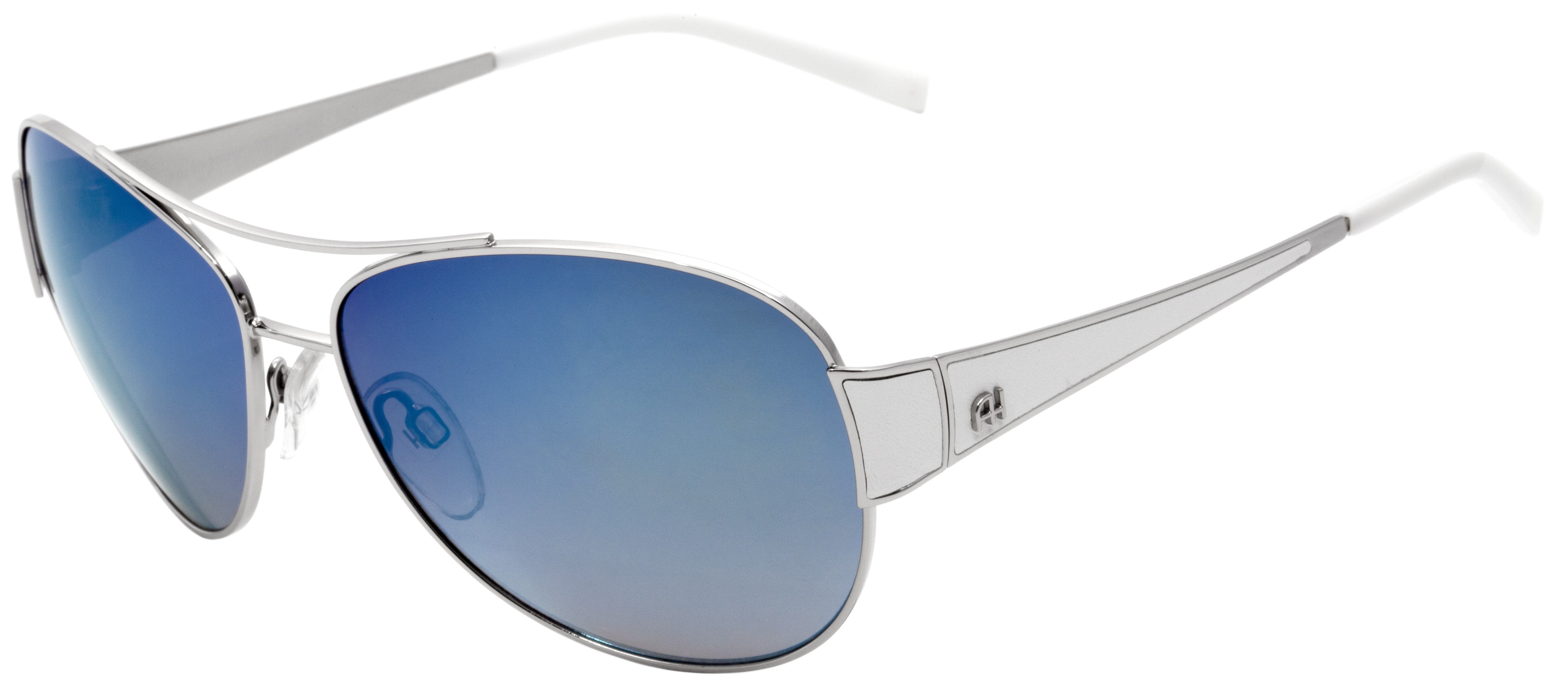 Óculos de Sol Ana Hickmann Ah 3085 02D Prata E Branco/ Azul Espelhado - 61 mm