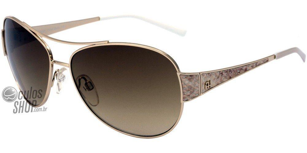 Óculos de Sol Ana Hickmann Ah 3085 04A Dourado E Marrom/ Marrom Degradê - 61 mm