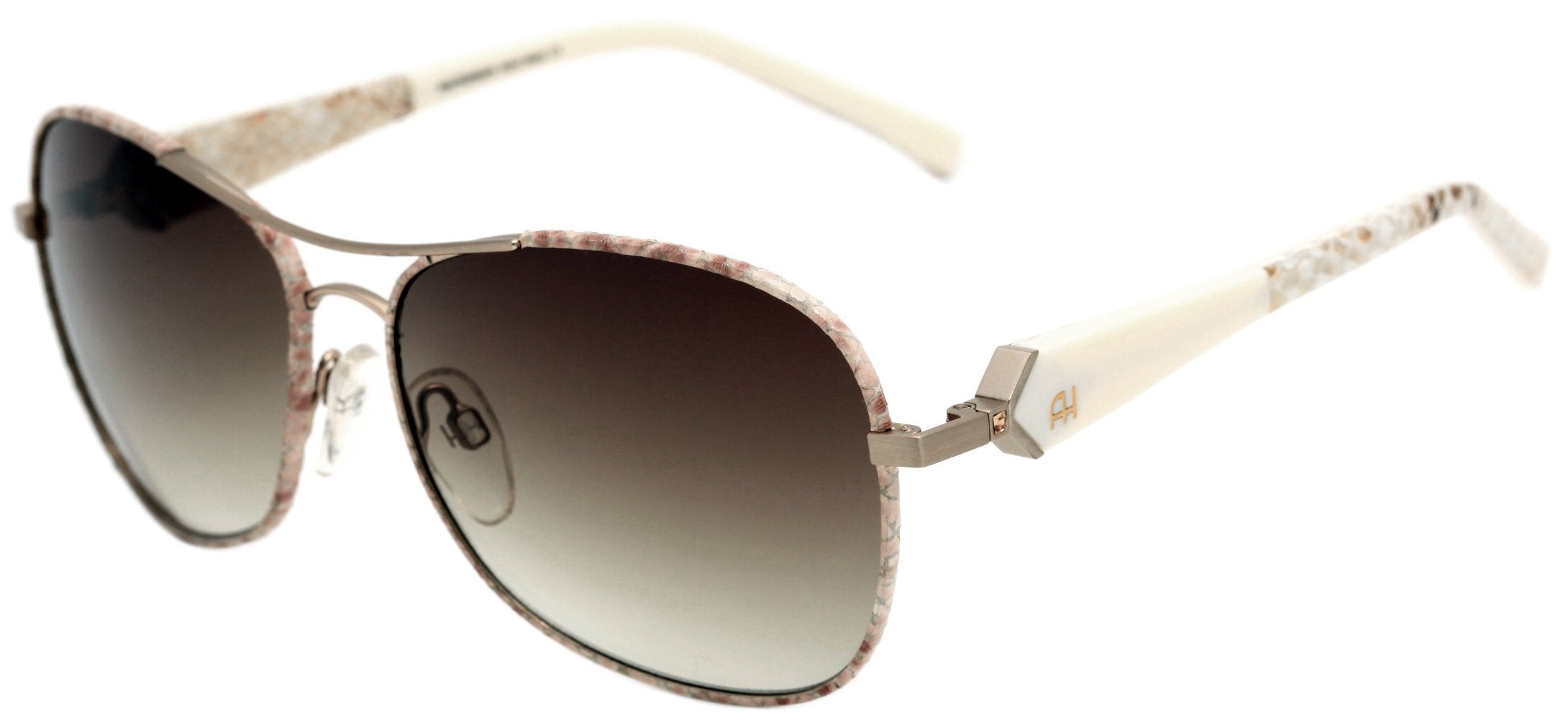 Óculos de Sol Ana Hickmann Ah 3087 04G Dourado Rosa E Branco/ Marrom Degradê - 59 mm
