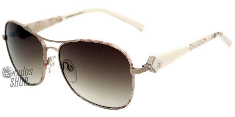 Óculos de Sol Ana Hickmann Ah 3087 04G Dourado Rosa E Branco/ Marrom Degradê - 59 mm