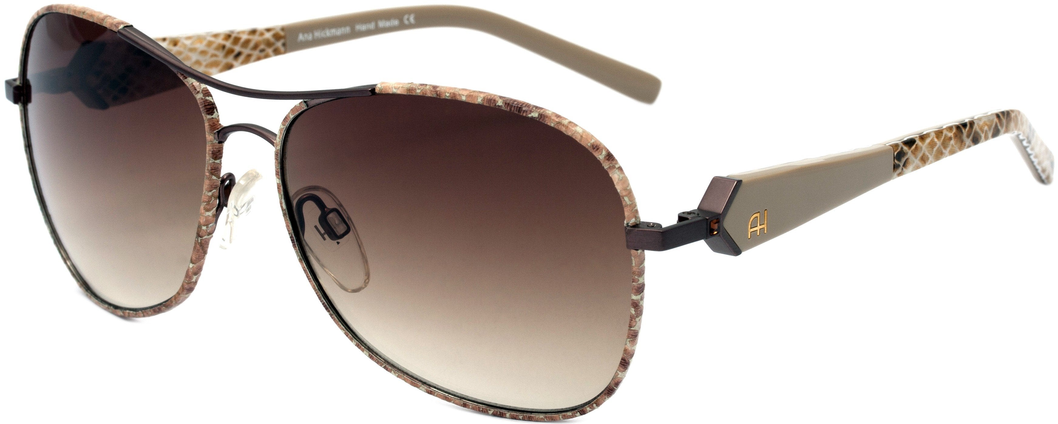 Óculos de Sol Ana Hickmann Ah 3087 08B Marrom E Laranja/ Marrom Degradê - 59 mm
