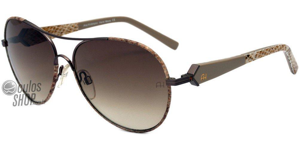 Óculos de Sol Ana Hickmann Ah 3090 08G Marrom E Amarelo/ Marrom Degradê - 60 mm