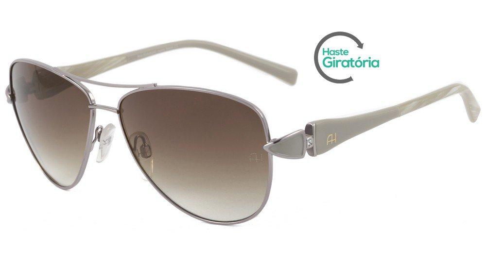 Óculos de Sol Ana Hickmann Ah 3096 01C Prata E Creme/ Marrom Espelhado - 60 mm