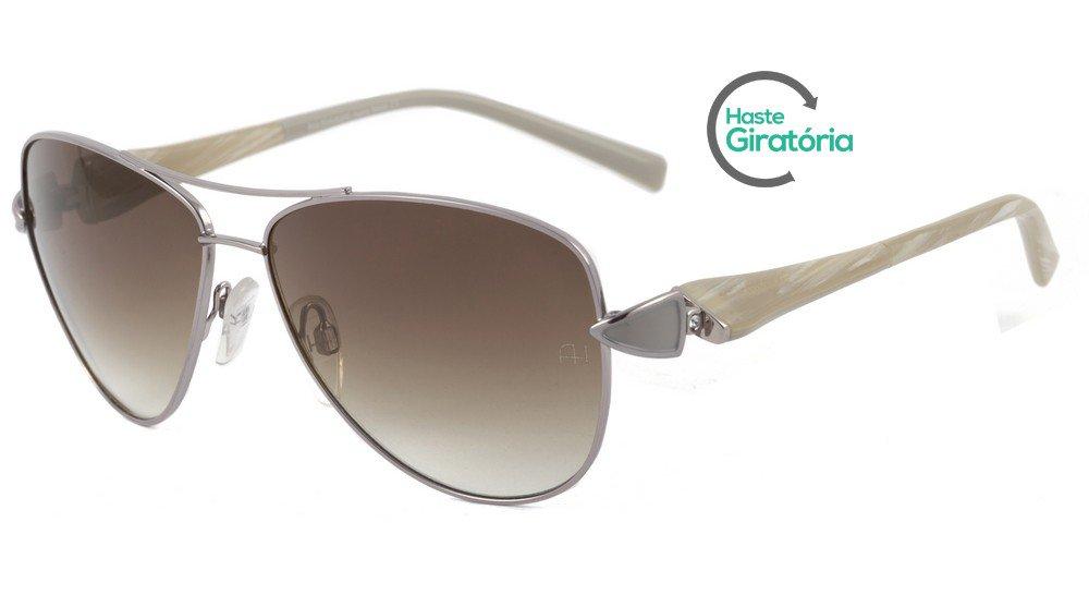 Óculos de Sol Ana Hickmann Ah 3096 01C Prata E Creme/ Marrom Espelhado - 60 mm