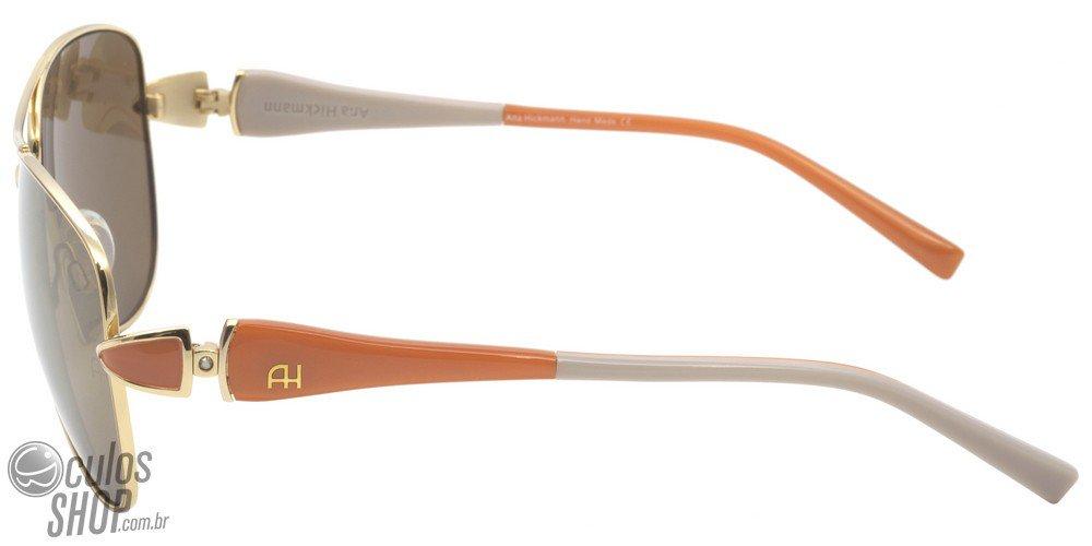 Óculos de Sol Ana Hickmann Ah 3096 04B Dourado E Laranja/ Marrom Espelhado - 60 mm