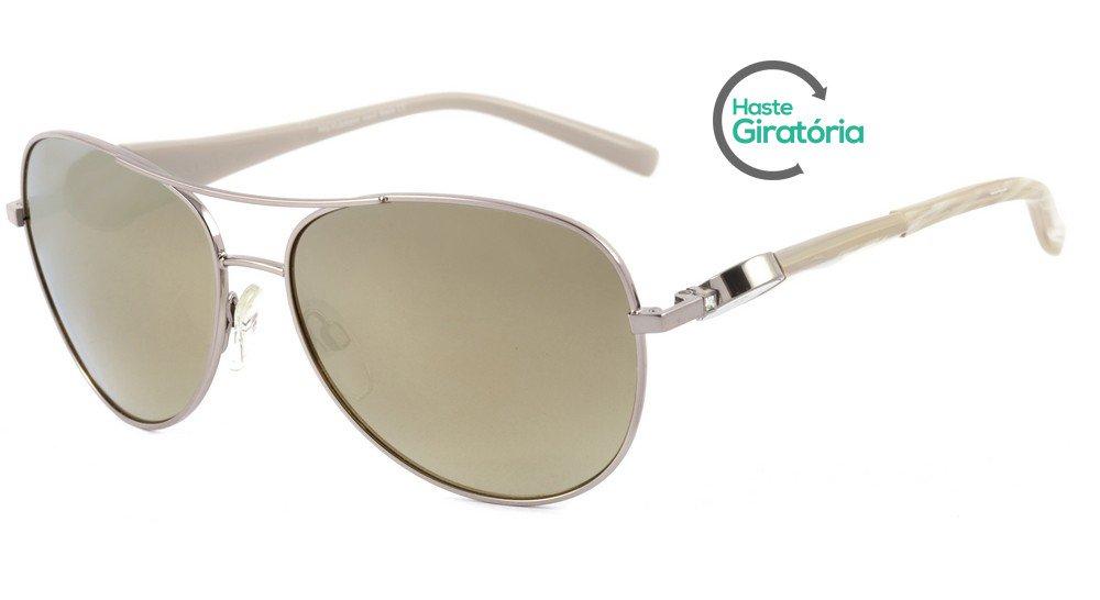 Óculos de Sol Ana Hickmann Ah 3097 01C Prata E Creme/ Dourado Espelhado - 59 mm