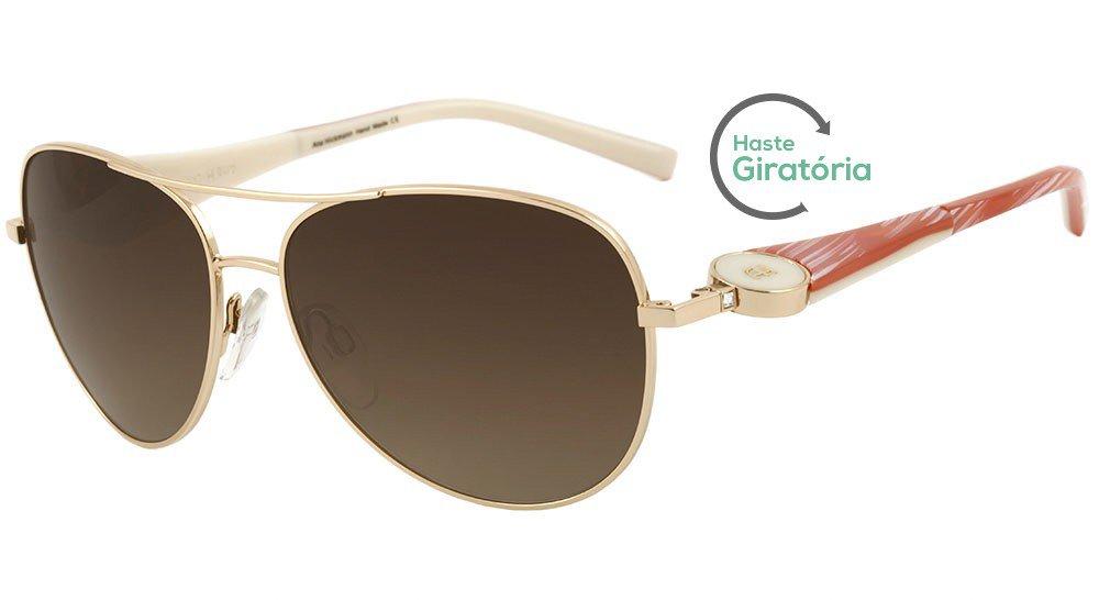 Óculos de Sol Ana Hickmann Ah 3097 04L Dourado E Vermelho/ Dourado Degradê Espelhado - 59 mm