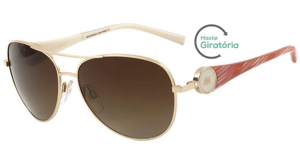 Óculos de Sol Ana Hickmann Ah 3097 04L Dourado E Vermelho/ Dourado Degradê Espelhado - 59 mm