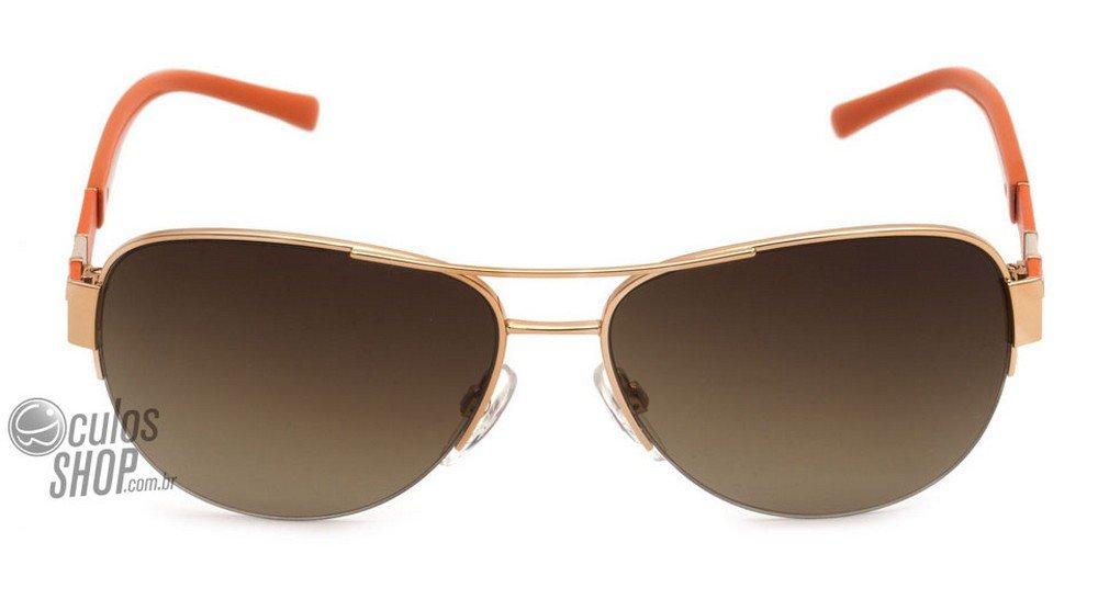 Óculos de Sol Ana Hickmann Ah 3108 04A Dourado E Laranja/ Marrom Degradê