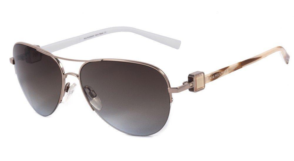 Óculos de Sol Ana Hickmann Ah 3119 08B Dourado E Marrom Mesclado/ Marrom Degradê - 59 mm