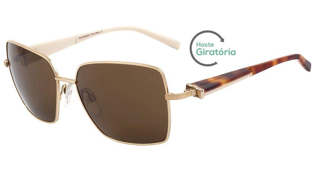 Óculos de Sol Ana Hickmann Ah 3120 04A Dourado E Marrom Mesclado/ Marrom - 61 mm