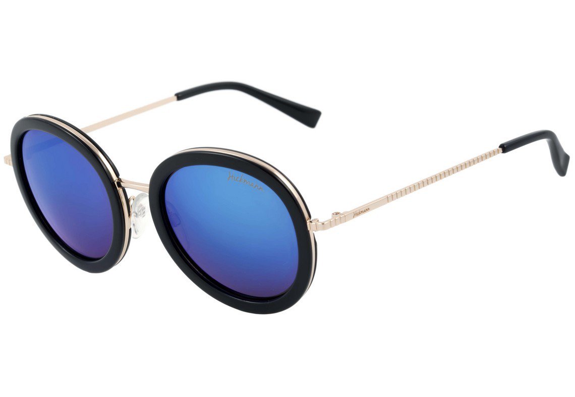 Óculos de Sol Ana Hickmann Ah 3122 A01E Preto Brilho/ Azul Espelhado - 51 mm
