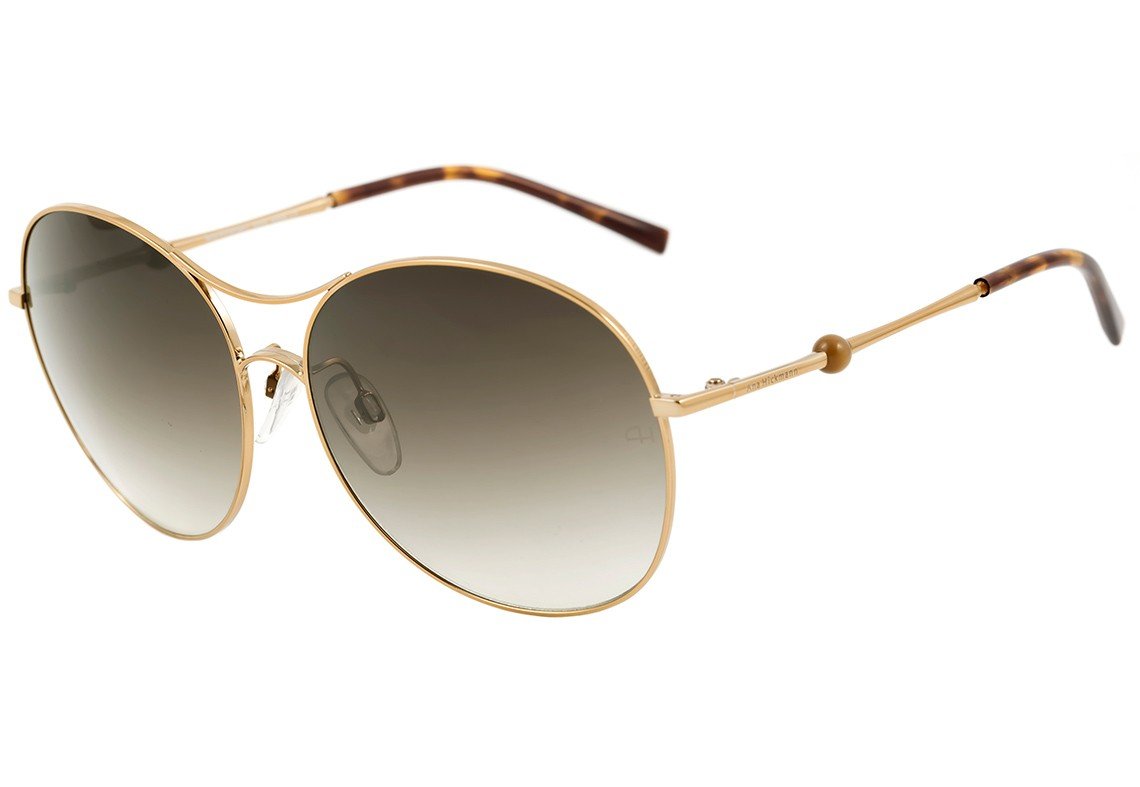 Óculos de Sol Ana Hickmann AH 3128 15A Dourado E Marrom Mesclado/ Marrom Degradê - 62 mm
