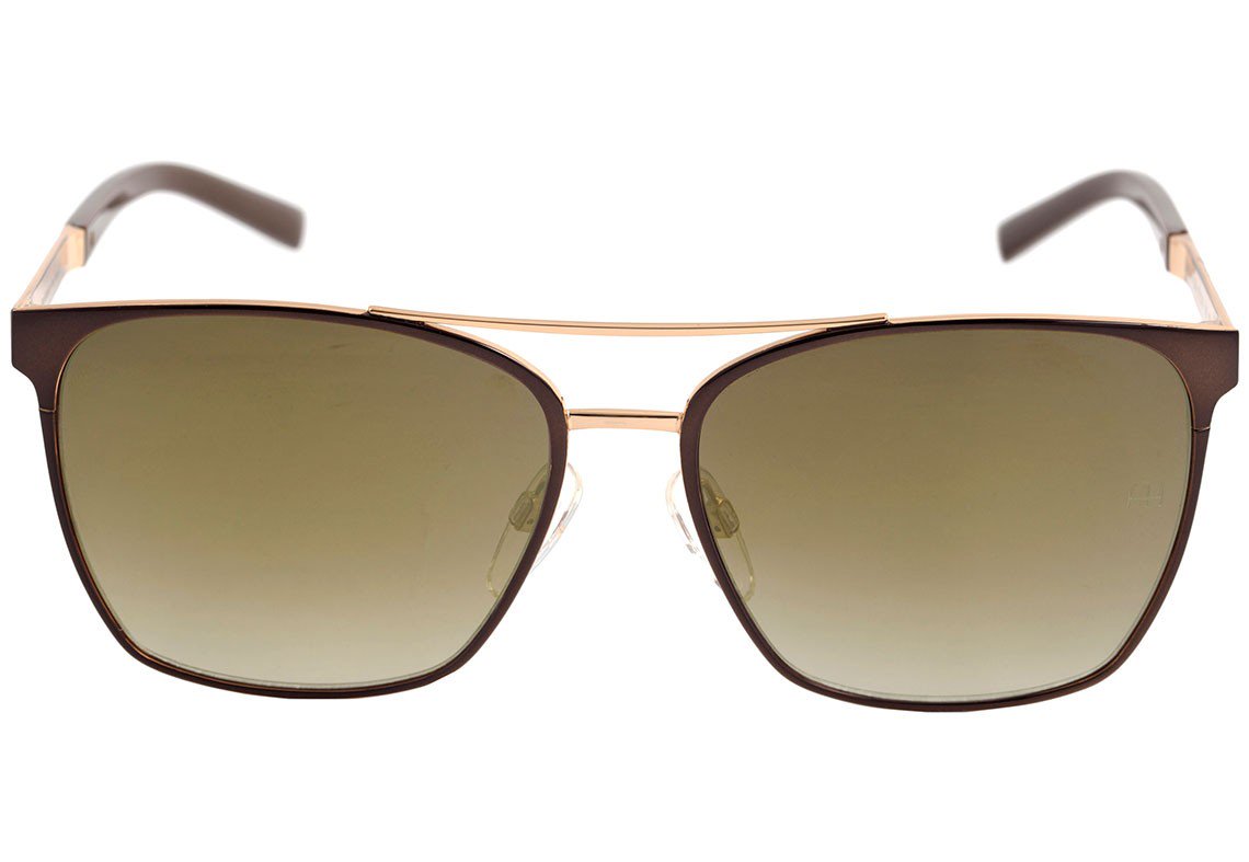 Óculos de Sol Ana Hickmann Ah 3138 01A Marrom E Dourado Brilho/ Marrom Degradê Espelhado - 57 mm