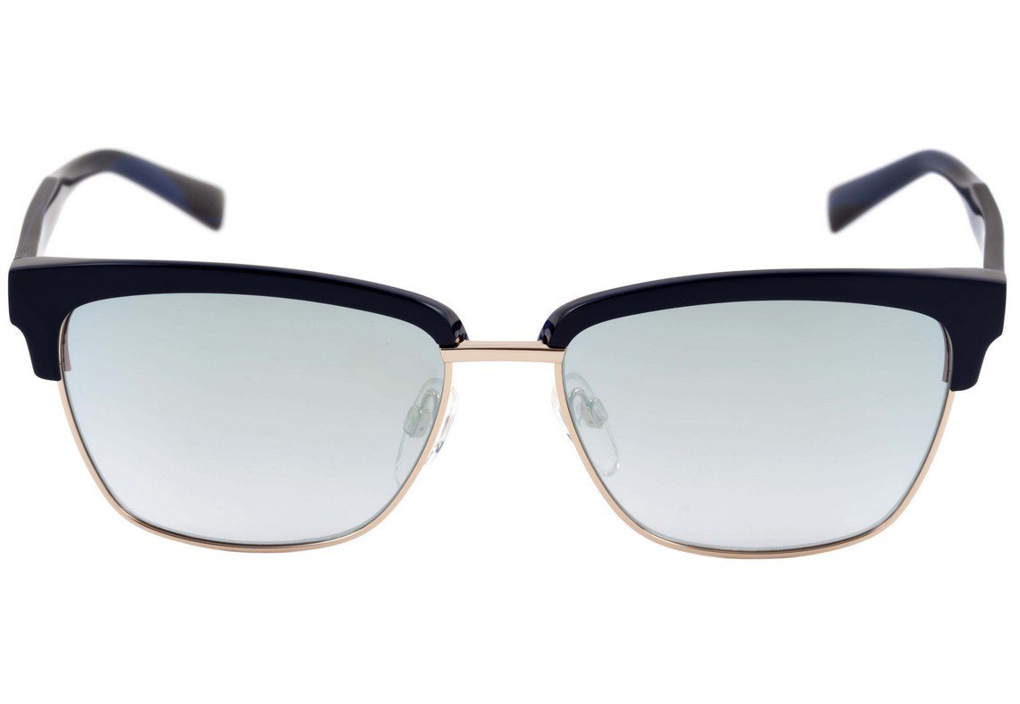 Óculos de Sol Ana Hickmann Ah 3139 D02 Azul E Dourado Brilho/ Verde Espelhado Degradê - 57 mm