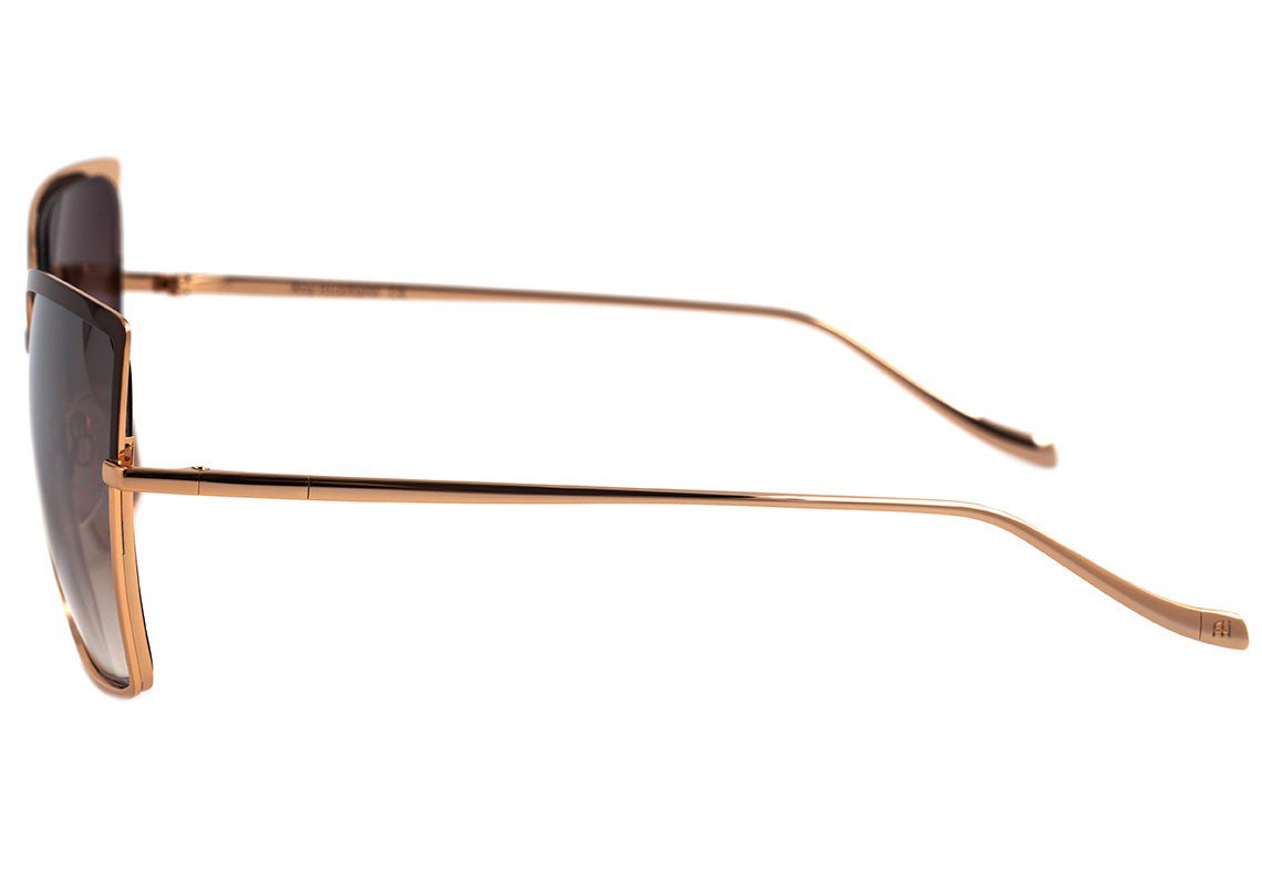 Óculos de Sol Ana Hickmann Ah 3150 01A Marrom E Dourado Brilho/ Marrom Degradê Espelhado - 59 mm