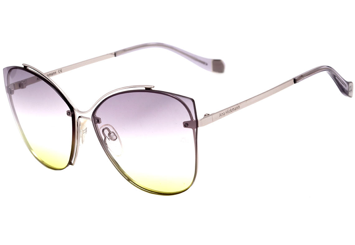 Óculos de Sol Ana Hickmann Ah 3175 03B Prata Brilho/ Cinza Degradê 63 mm