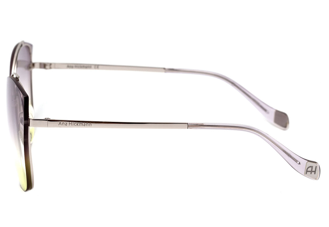 Óculos de Sol Ana Hickmann Ah 3175 03B Prata Brilho/ Cinza Degradê 63 mm