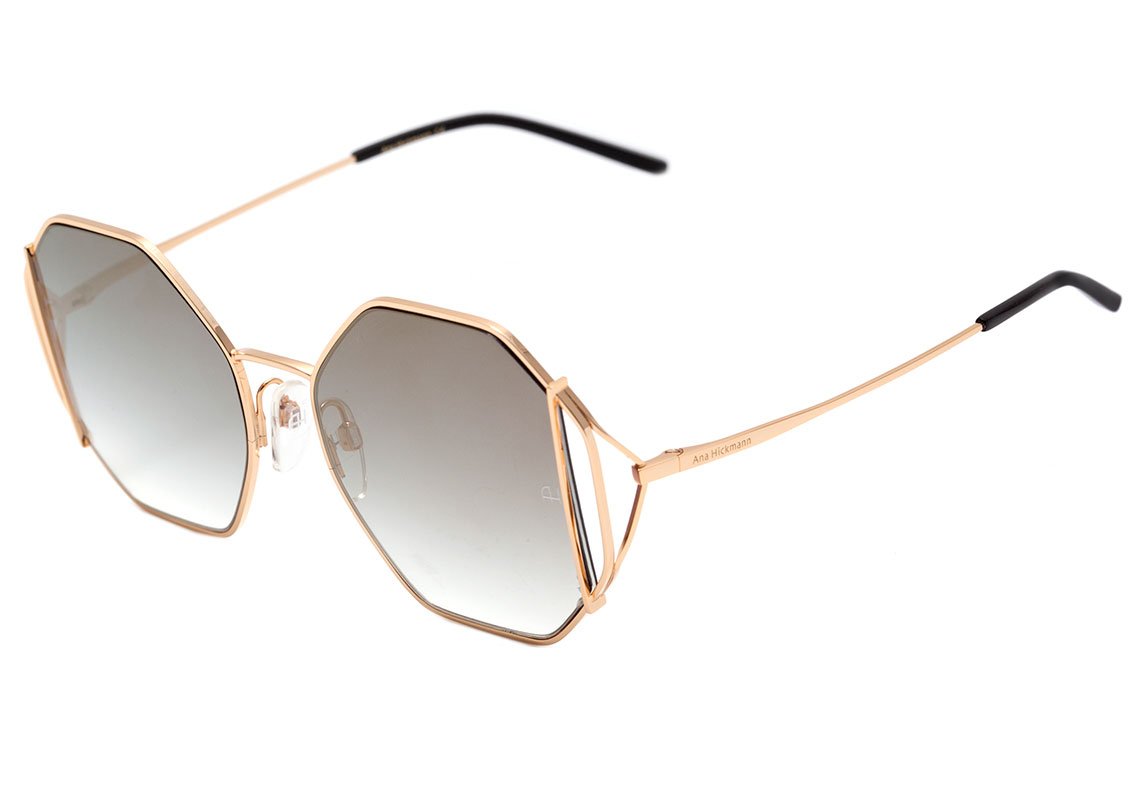 Óculos de Sol Ana Hickmann AH 3185 04A Dourado Brilho / Marrom Degradê Espelhado - 54 mm 04C Dourado Brilho/ Dourado Degradê Espelhado 54 mm