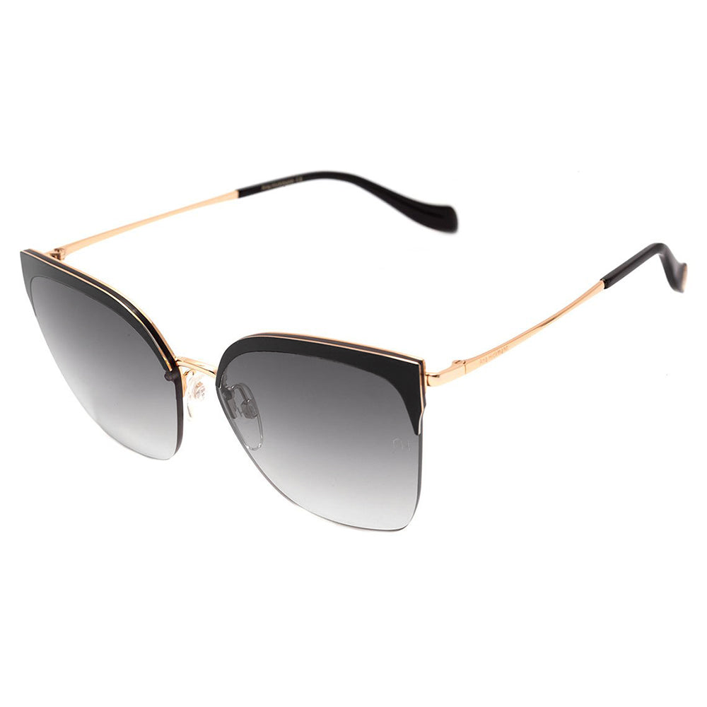 Óculos de Sol Ana Hickmann Ah 3186 09A Preto E Dourado Brilho/ Preto Degradê Lente 6,2 Cm