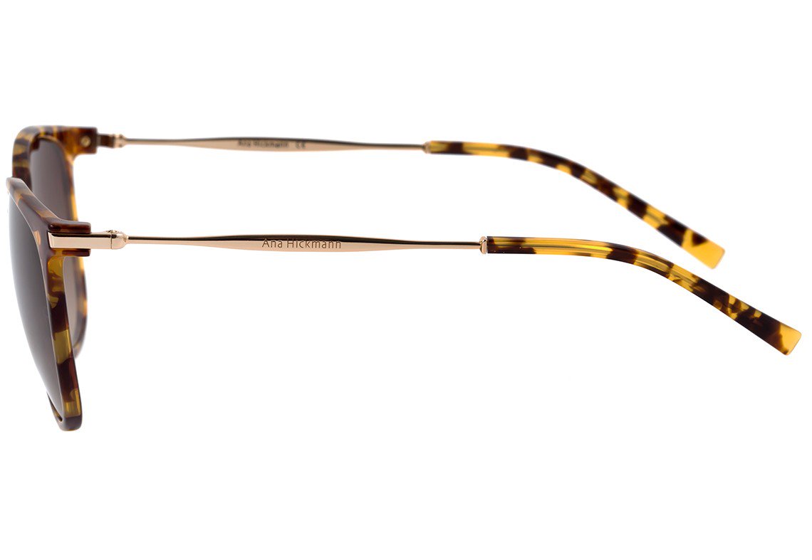 Ana Hickmann Ah 5001 G21 Marrom Mesclado E Dourado Brilho/ Marrom Degradê - Lente 5,6 Cm