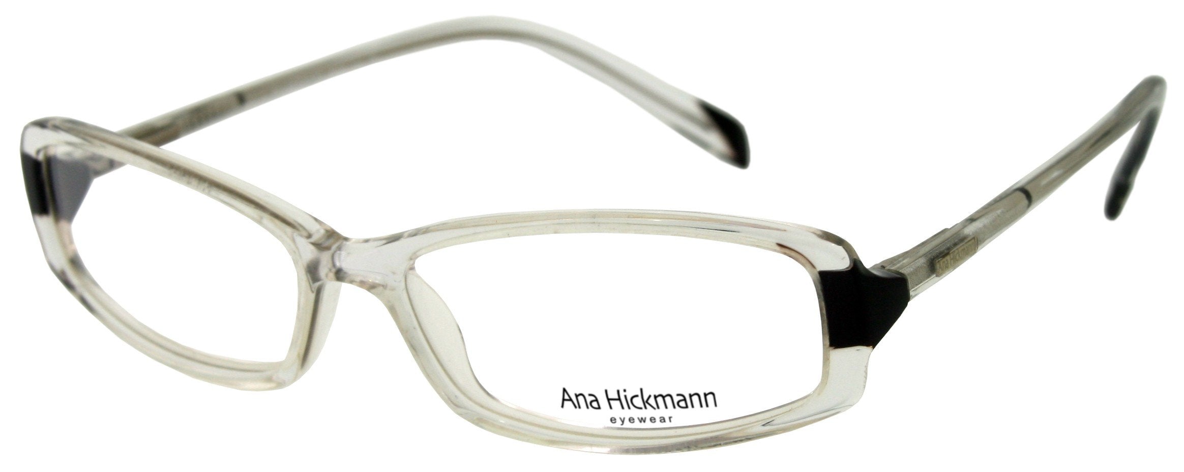 Óculos de Grau Ana Hickmann Ah 6027 A00 Transparente E Preto - Lente 5,0 Cm