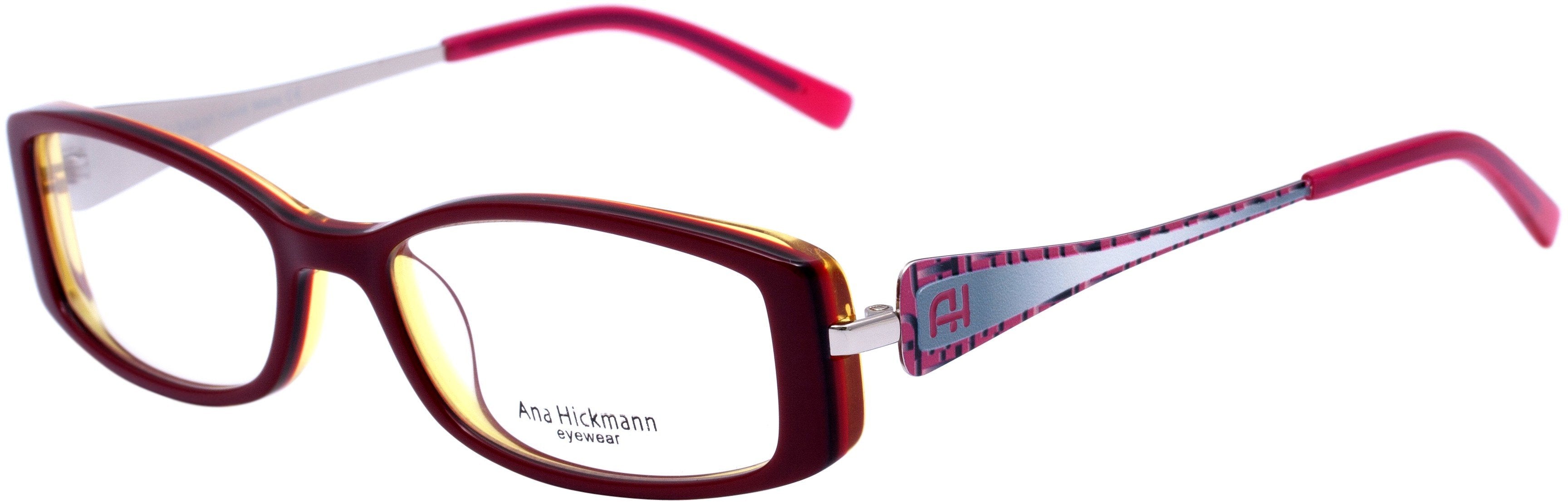 Óculos de Grau Ana Hickmann Ah 6149 E29 Vermelho Rosa E Amarelo Brilho - Lente 5,1 Cm