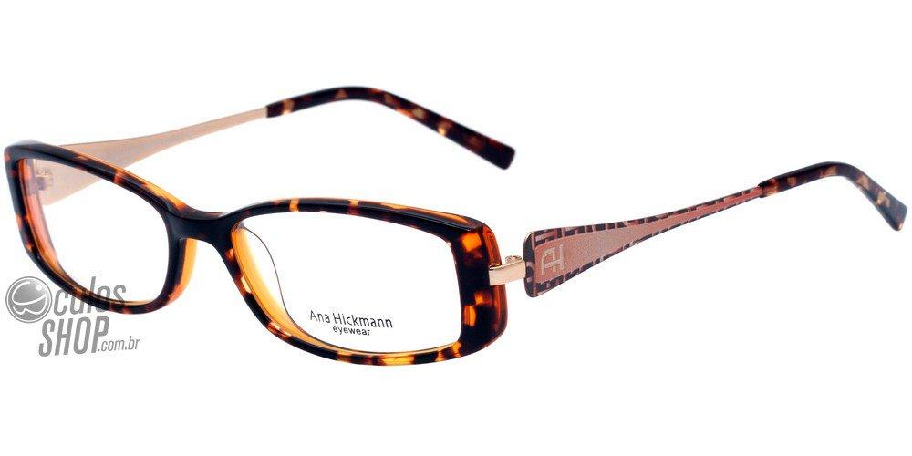 Óculos de Grau Ana Hickmann Ah 6149 G21 Marrom Mesclado Brilho - 51 mm