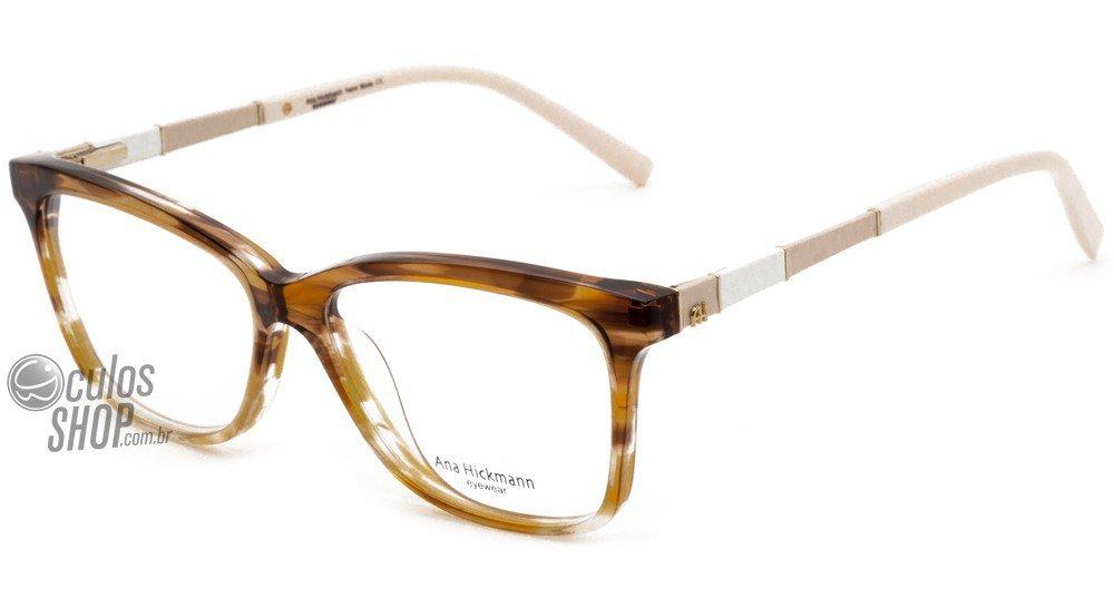 Ana Hickmann Ah 6195 C01 Marrom Translúcido E Creme - Lente 5,4 Cm  - Grau
