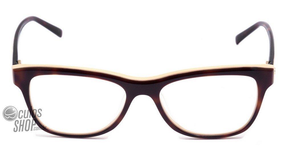 Óculos de Grau Ana Hickmann Ah 6197 H01 Marrom Mesclado E Creme Brilho - 51 mm