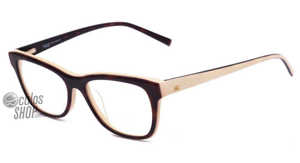 Óculos de Grau Ana Hickmann Ah 6197 H01 Marrom Mesclado E Creme Brilho - 51 mm