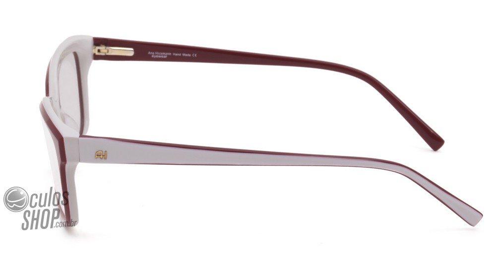 Óculos de Grau Ana Hickmann Ah 6198 H03 Vermelho E Branco Brilho - 53 mm