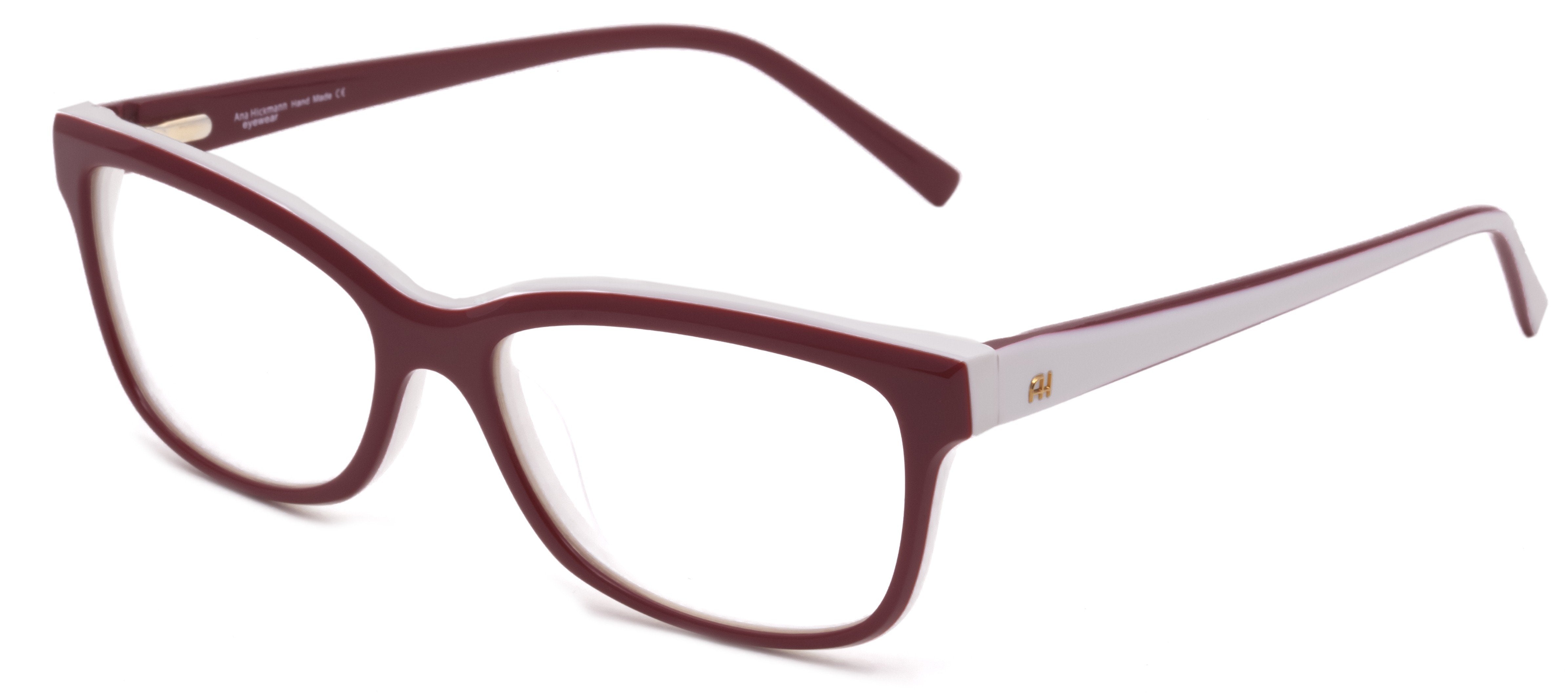 Óculos de Grau Ana Hickmann Ah 6198 H03 Vermelho E Branco Brilho - 53 mm