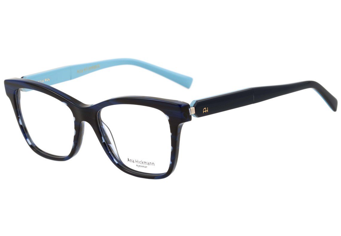 Óculos de Grau Ana Hickmann Ah 6249 E03 Azul Mesclado E Brilho - 52 mm