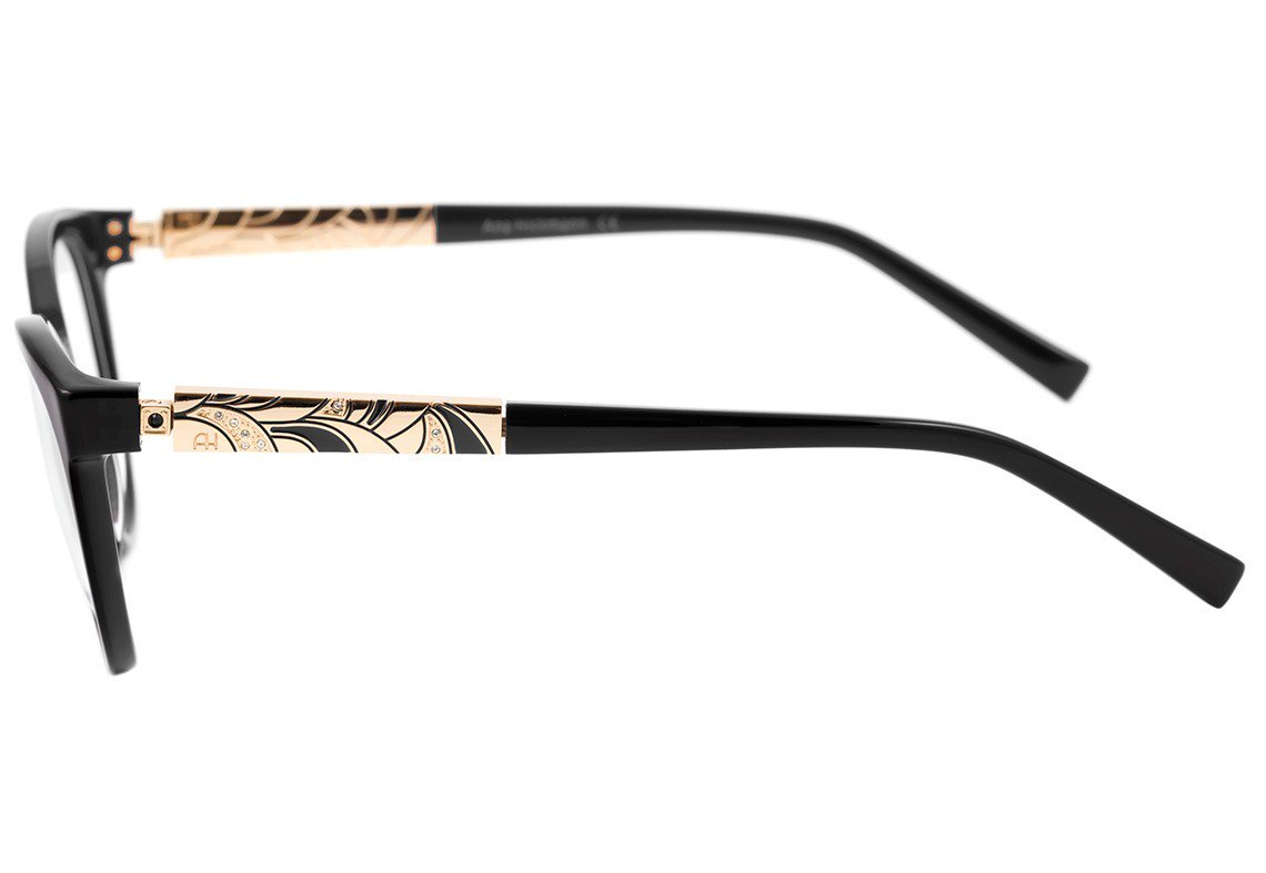 Óculos de Grau Ana Hickmann Ah 6252 A01 Preto E Dourado Brilho - 53 mm