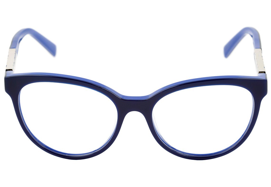 Óculos de Grau Ana Hickmann Ah 6252 H03 Azul E Prata Brilho - 53 mm