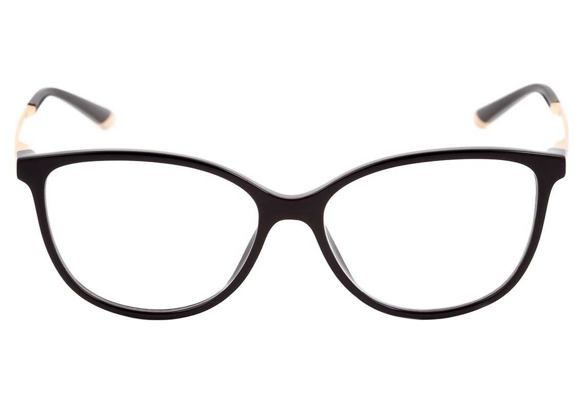 Óculos de Grau Ana Hickmann Ah 6263 A01 Preto E Dourado Brilho - 53 mm