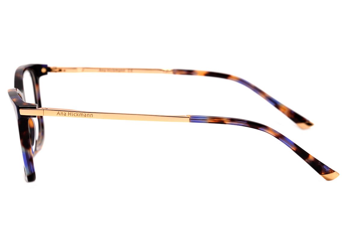 Óculos de Grau Ana Hickmann Ah 6264 G21 Marrom Mesclado E Dourado Brilho - 53 mm