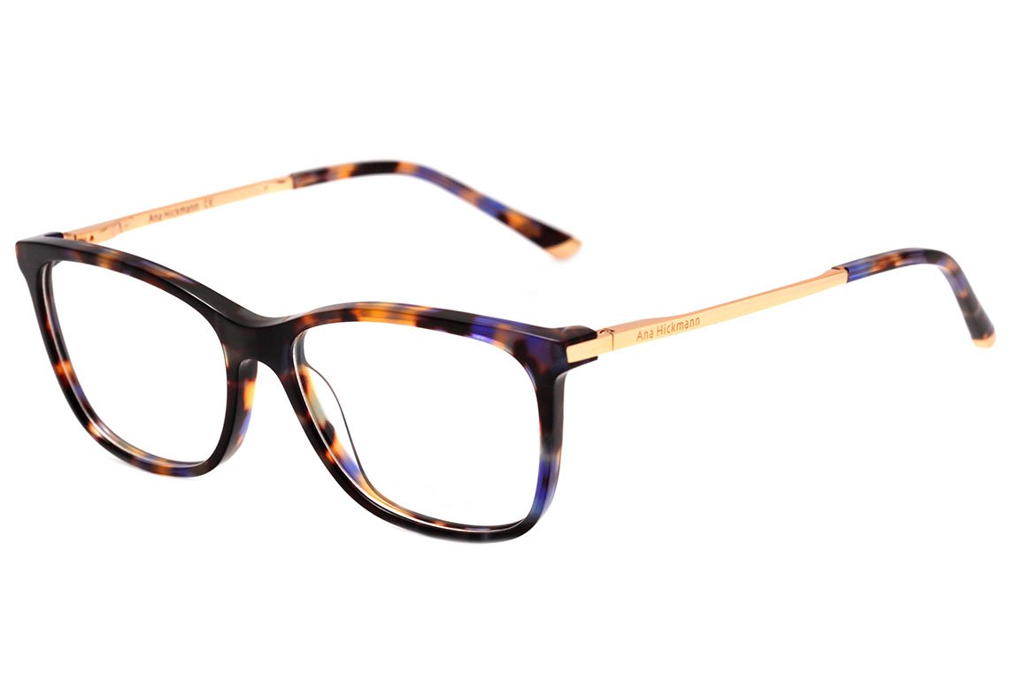 Óculos de Grau Ana Hickmann Ah 6264 G21 Marrom Mesclado E Dourado Brilho - 53 mm