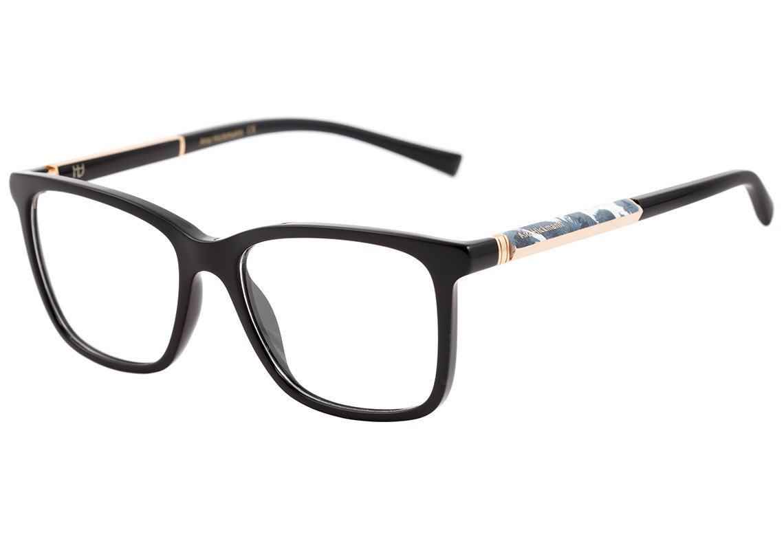 Óculos de Grau Ana Hickmann AH 6268 G21 Marrom Mesclado e Dourado Brilho - 52 mm A01 Preto E Dourado Brilho - 52 mm