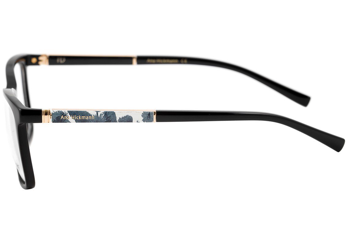 Óculos de Grau Ana Hickmann AH 6268 G21 Marrom Mesclado e Dourado Brilho - 52 mm A01 Preto E Dourado Brilho - 52 mm