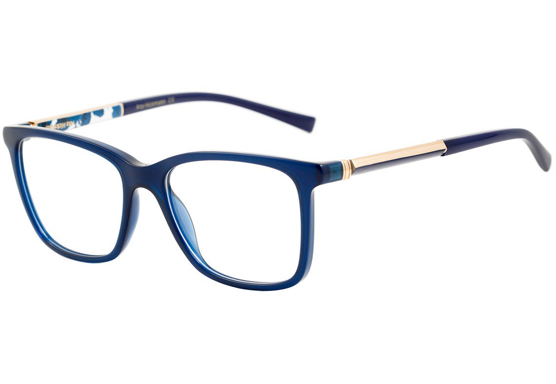 Óculos de Grau Ana Hickmann AH 6268 G21 Marrom Mesclado e Dourado Brilho - 52 mm T01 Azul E Dourado Brilho - 52 mm