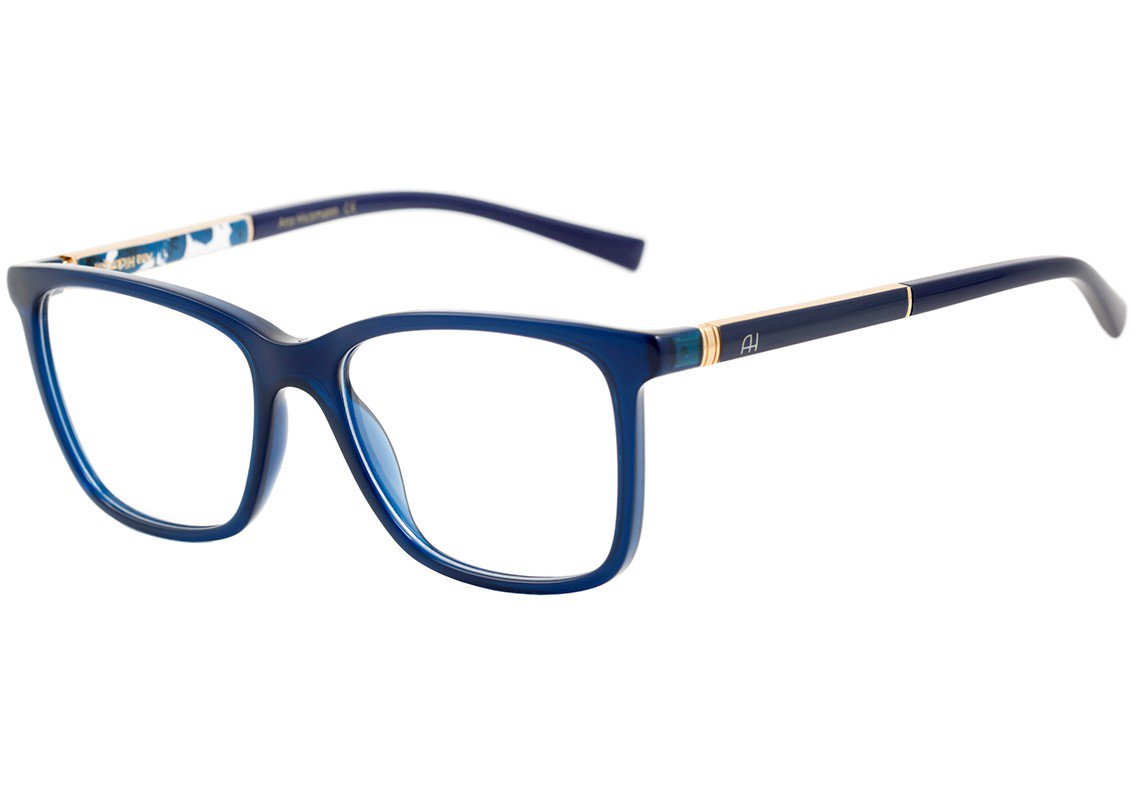 Óculos de Grau Ana Hickmann AH 6268 G21 Marrom Mesclado e Dourado Brilho - 52 mm T01 Azul E Dourado Brilho - 52 mm