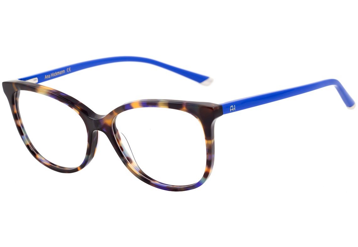 Óculos de Grau Ana Hickmann Ah 6274 G22 Marrom Mesclado E Azul Brilho - 53 mm